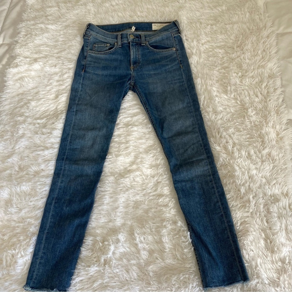 RAG & Bone Skinny Raw Hem Lucky Rouge Wash Sz 25 - Picture 3 of 9